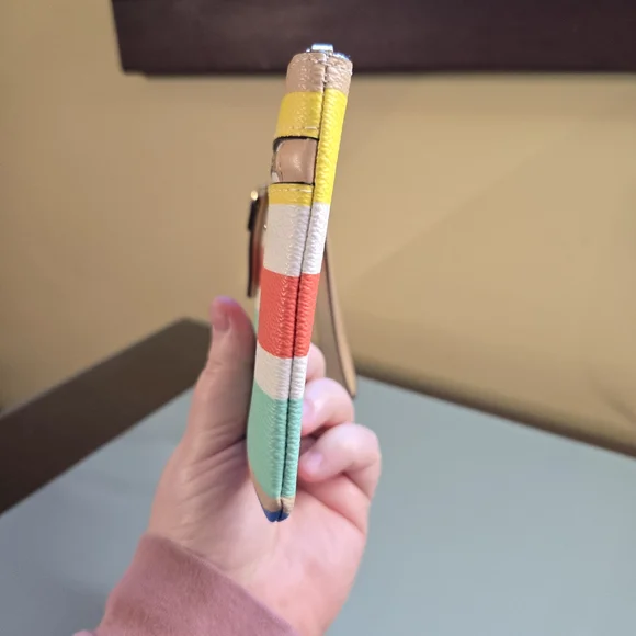 KATE SPADE Grove Street Multicolor Striped Double Zip Wristlet - Picture 5 of 9